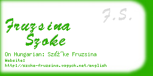 fruzsina szoke business card