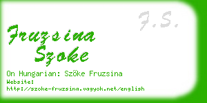 fruzsina szoke business card